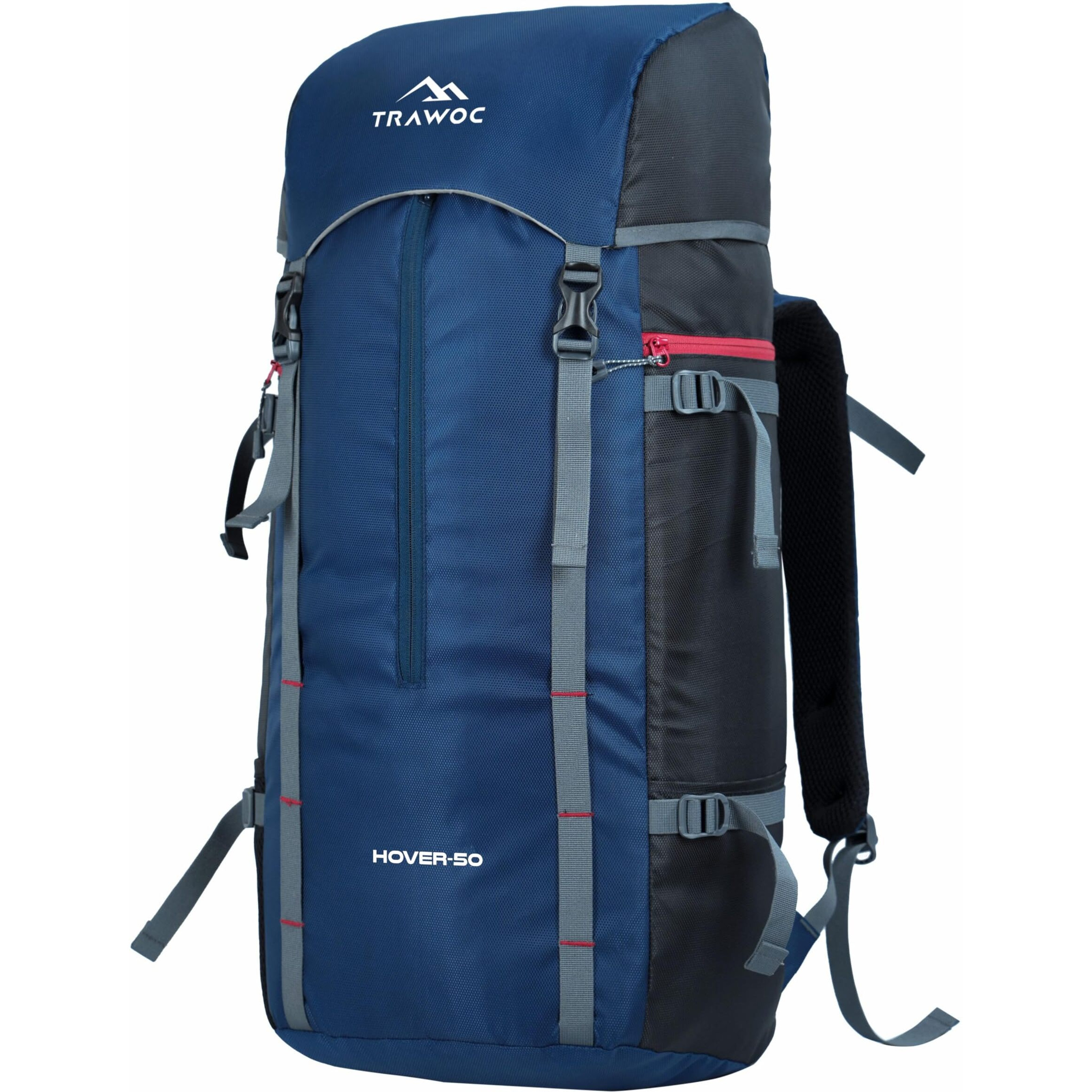 TRAWOC HOVER 50L Travel Backpack for Men & Women Trekking Hiking Rucksack Bag for Men & Women, LHK002, Navy Blue