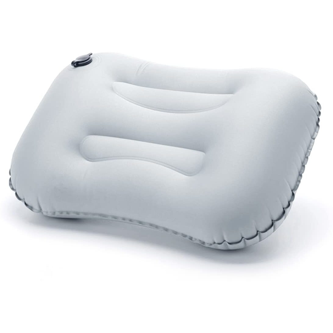PALAY Travel Air Pillow, Ultralight Inflatable Camping Travel Pillow, Ergonomic Inflating Pillows for Neck Lumbar Support While Camp, Silver
