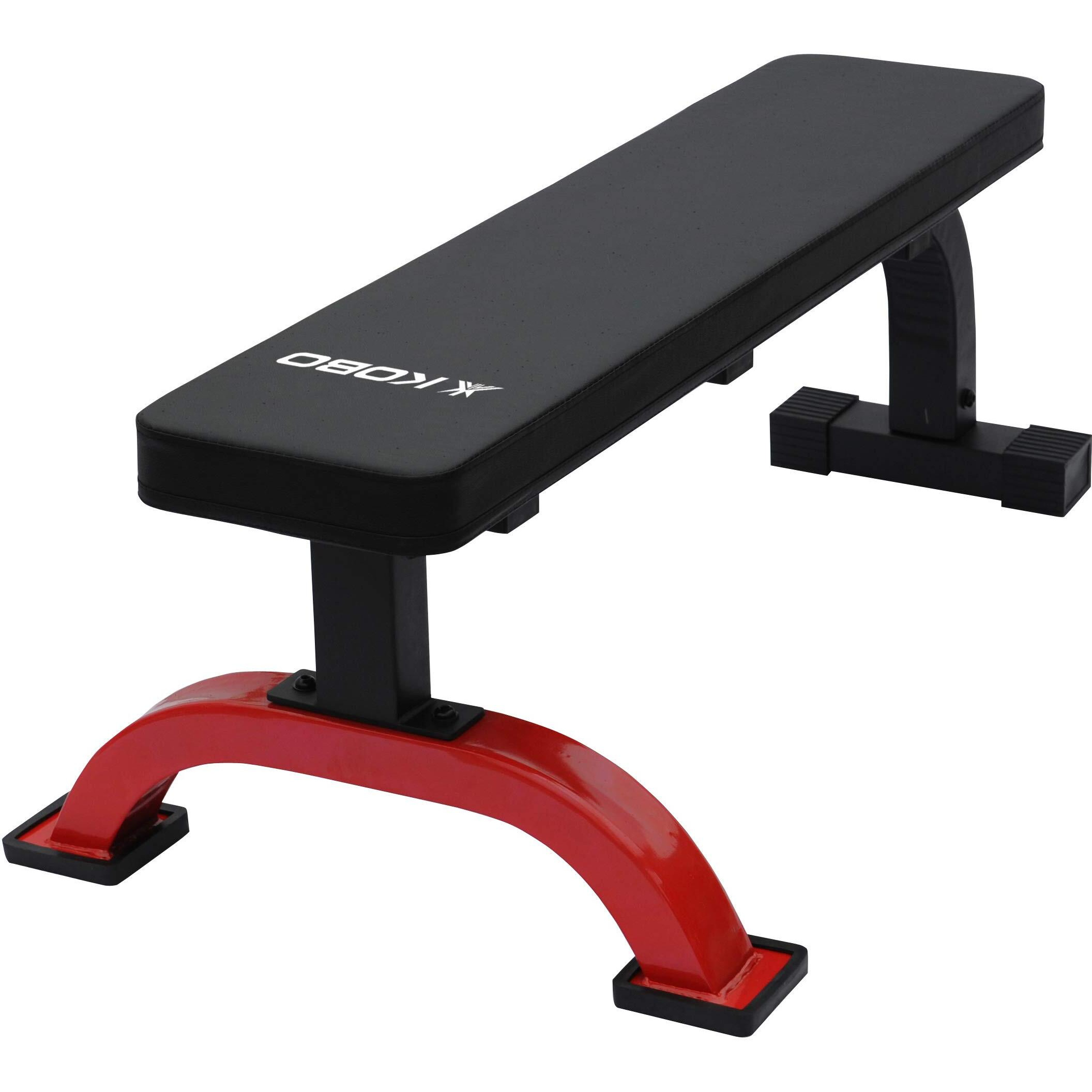Kobo EB-1011 Imported Steel Heavy Duty Exercise Flat Bench for Home Gym (Black, Red)
