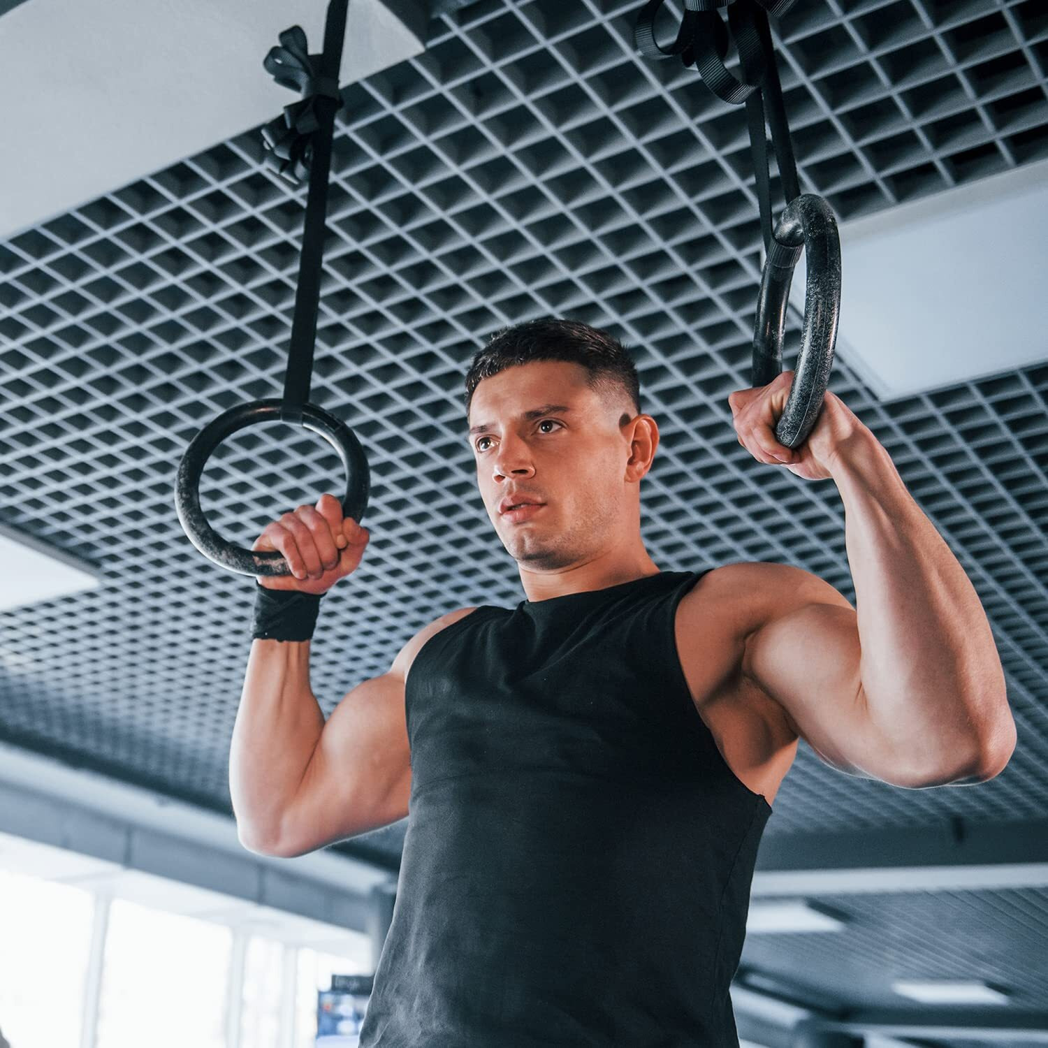 TechHark Gymnastic ABS Rings for Cross Fitness Functional Training for Home Gym Full Body Workout (Only Ring OW)
