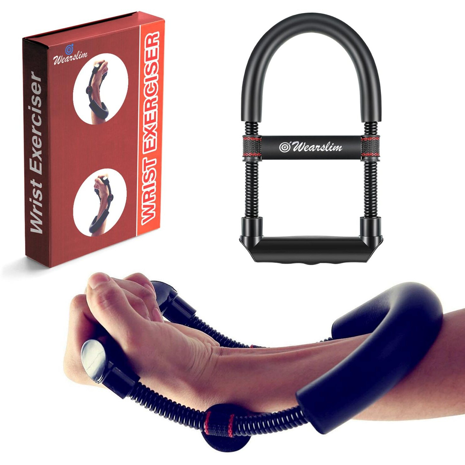 Wearslim Professional Advanced Adjustable Forearm Strengthener Wrist Exerciser Equipment for Upper Arm Workout and Strength Training, Forearm Muscle Strength Training Fitness Equipment-Black