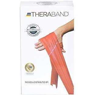 Theraband Medium Resistance Latex Free Exercise Band 4 Feet(Length) x 4 Inches(Width) Red