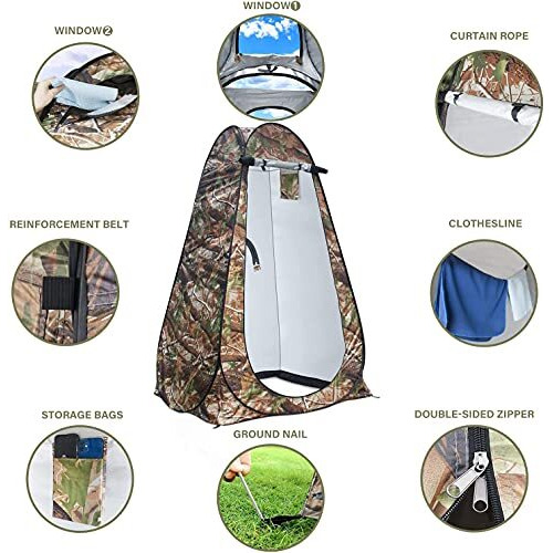 Inditradition Polyester Full Privacy Portable Cloth Changing Tent For Camping, Picnic, Outdoor Shoot (190 Cm, Camouflage With Silver Coat Inside), 1 Person