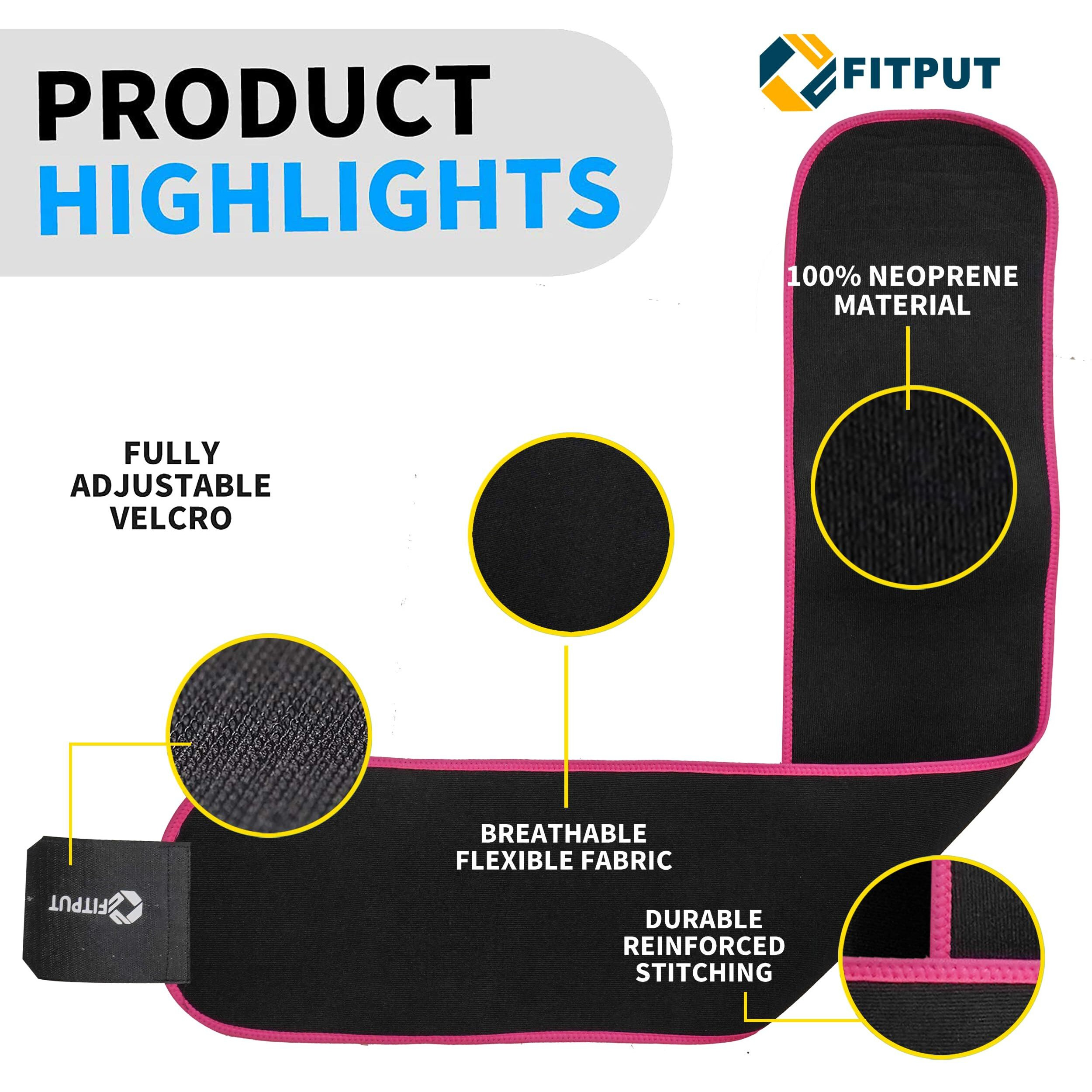 FITPUT Neoprene Sweat Slim Belt A Stomach Belt for Women Slim Fit and The Ultimate Sweat Slim Belt for Men Unleash Fitness Elevate Your Sweat Slim Experience Royal Pink