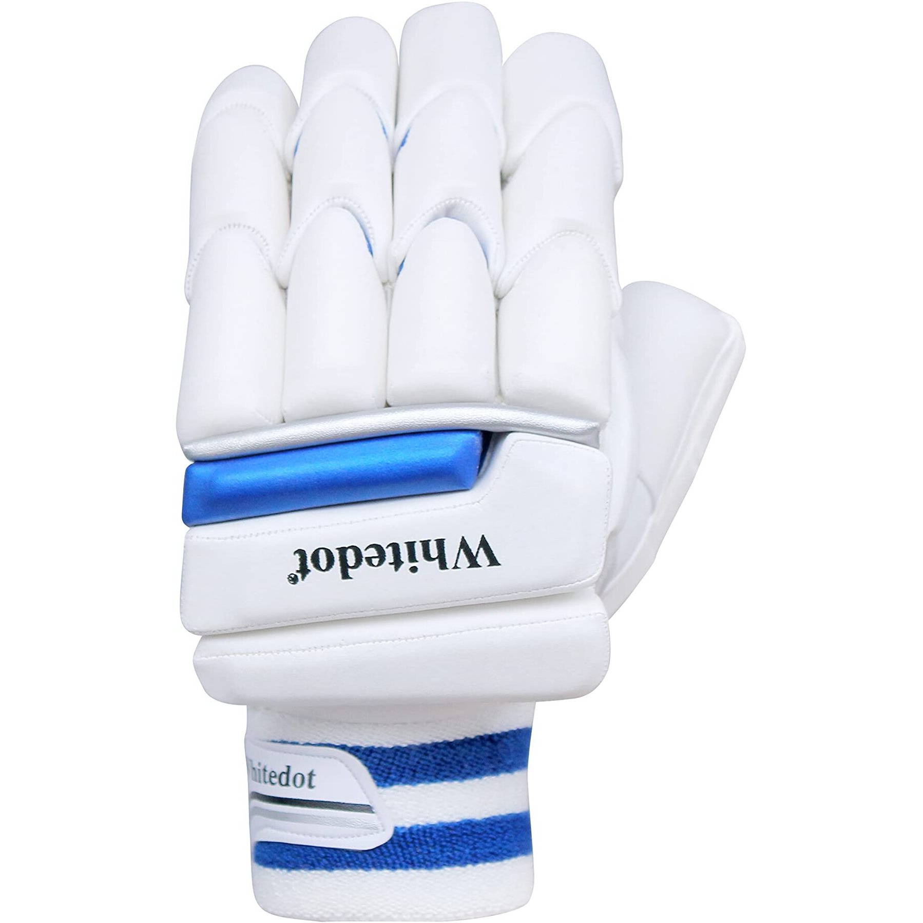 WHITEDOT SPORTS Leather Alpha Levlon Cricket Batting Gloves Idol For Youth/Medium, Right Hand, White