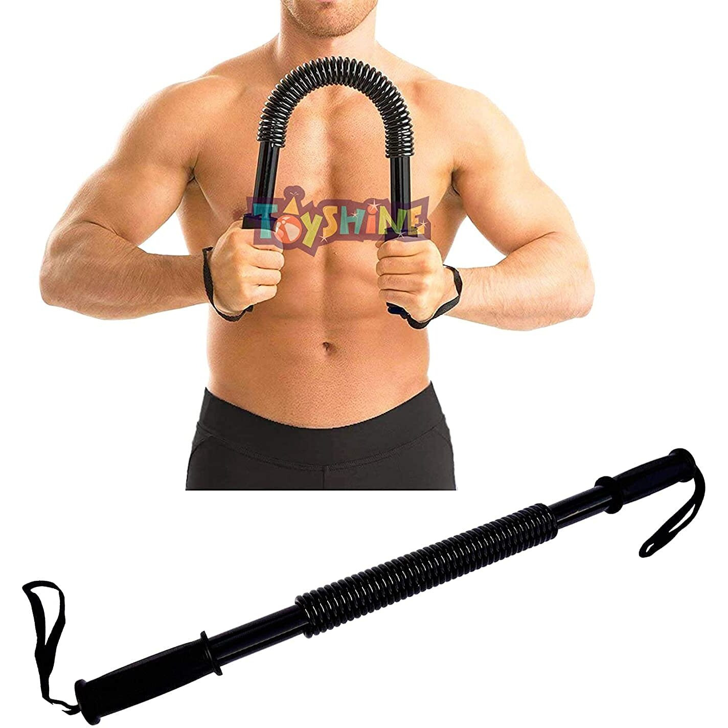 Toyshine Spring Power Twister (20kg) Bar Equipment for Upper Body & arm Strengthening Workout - Black (SSTP)