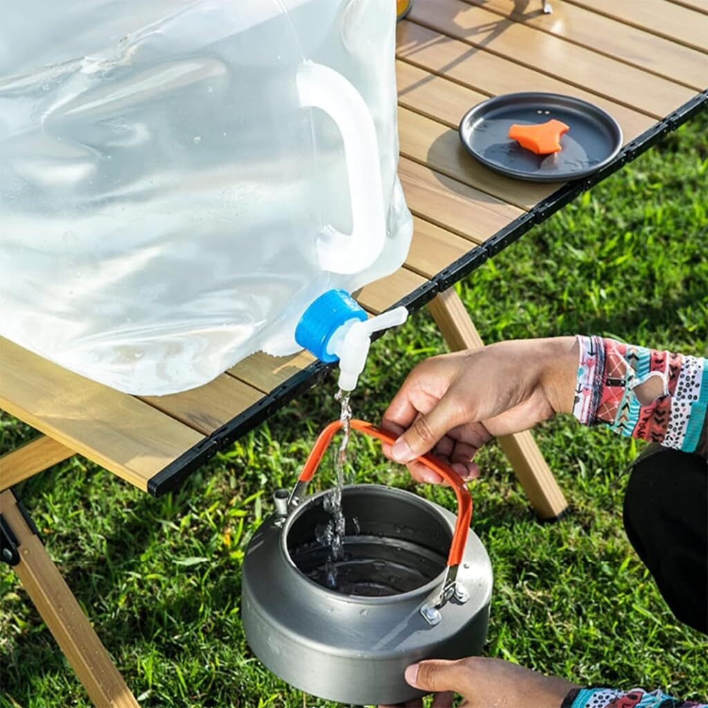 Optifit 20L Camping Water Container with Easy Faucet, Portable Collapsible Emergency Water Storage Tank, Sanitary Water Tank, Survival Kit Tool, BPA Free RV Travelling Dispenser Barrel