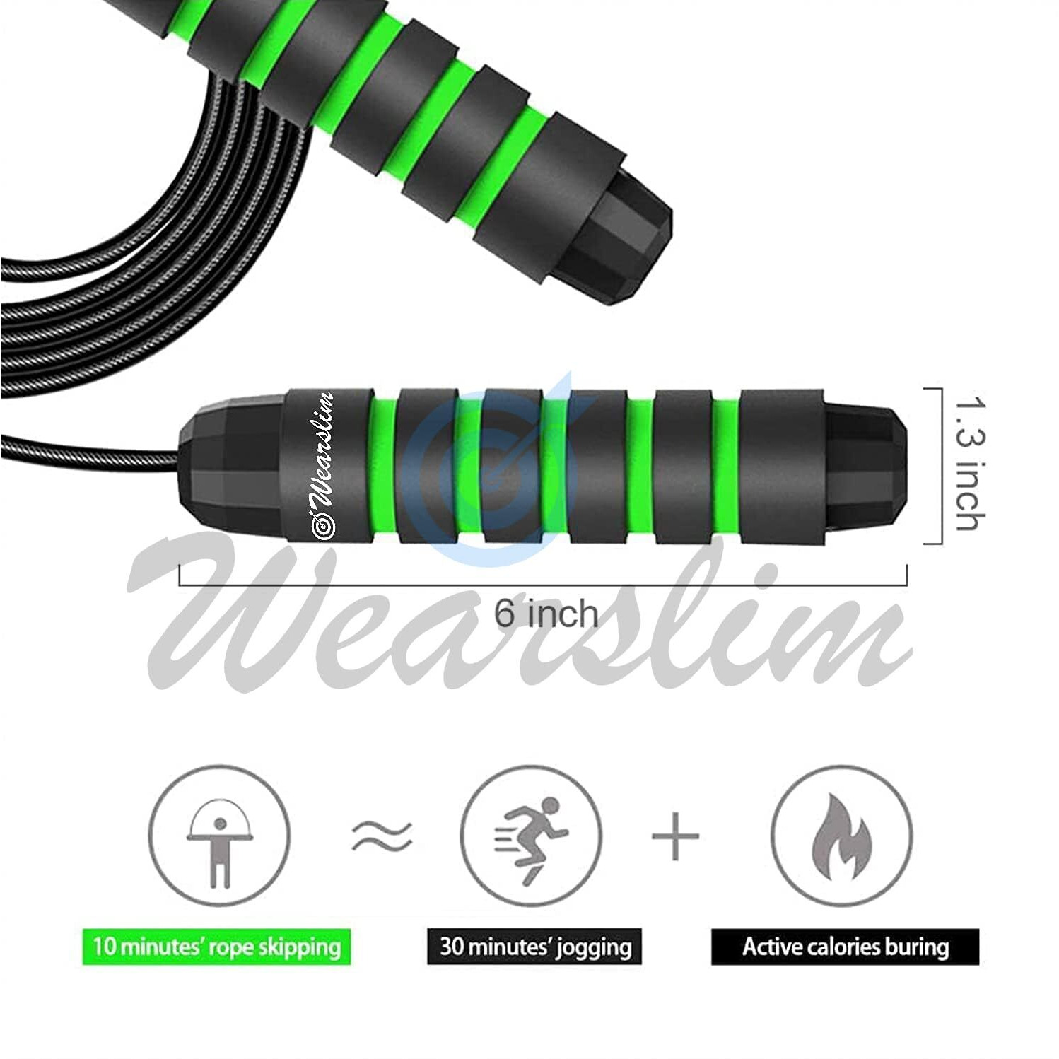 Wearslim Professional Ab Roller With Skipping Rope Combo,Abs Roller for Exercise Fitness Gym Includes Extra Thick Knee pad, Rapid Speed Skipping Rope Ball Bearings