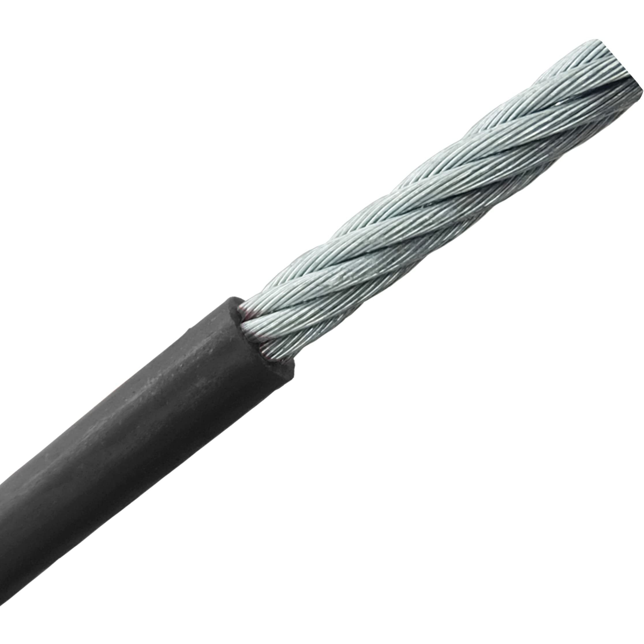 Shopoflux Gym Machine Wire Rope PU Coated Cable Inside Steel (Black,5 MM, 50 Meter) (5 MM, 50 Meter)