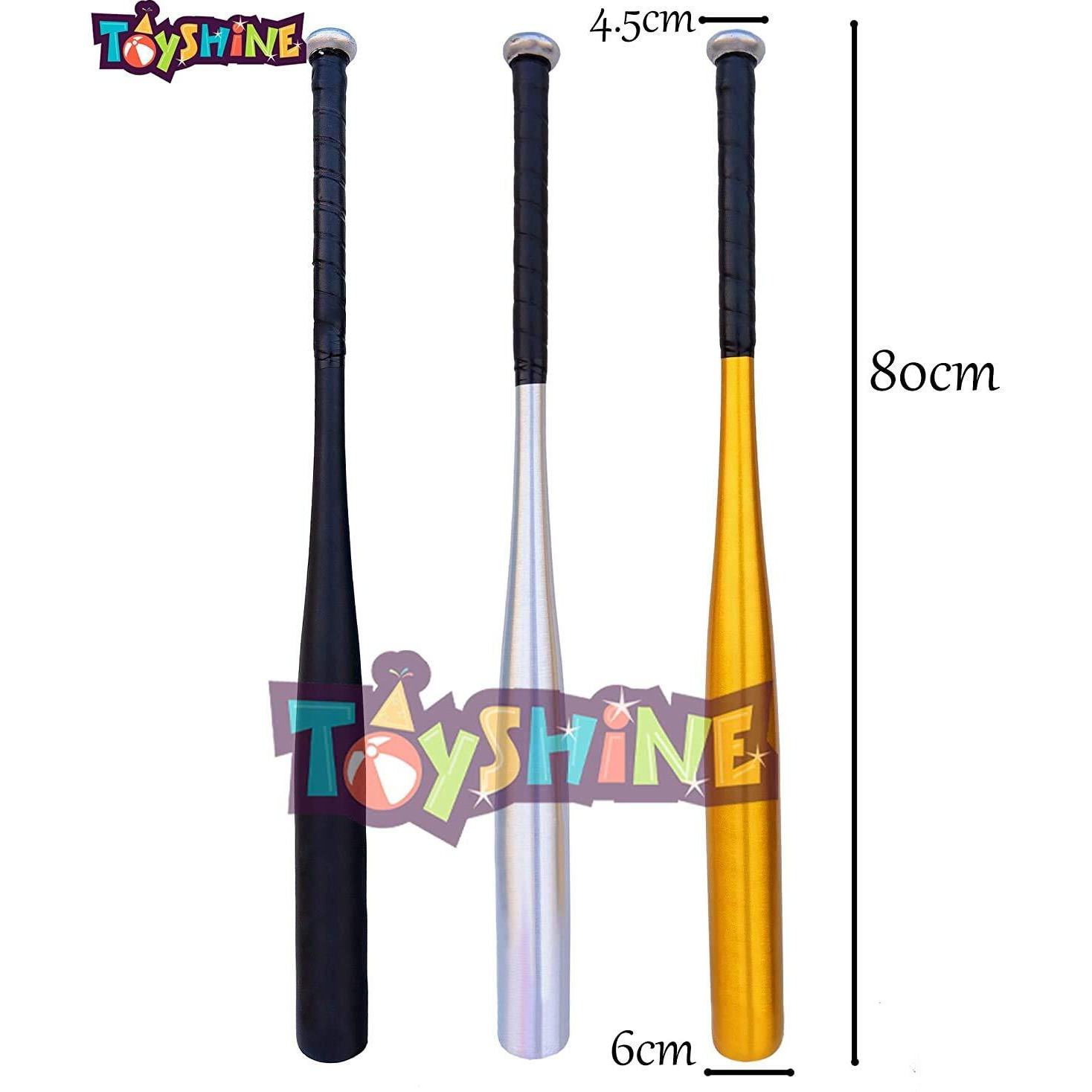 Toyshine Quality Non-Slip Alloy Steel Baseball Bat Metal Baseball Stick (80CM) (Light Weight) Color May Vary (SSTP)