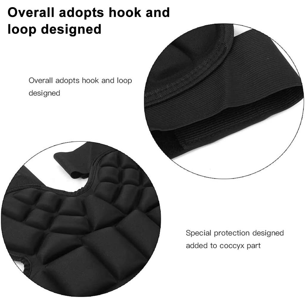 Proberos Children Sports Butt Pad Ski Snow Boarding Skate Hip Protective Padded Hip Protection Pads for Roller Skating Beginner-Black