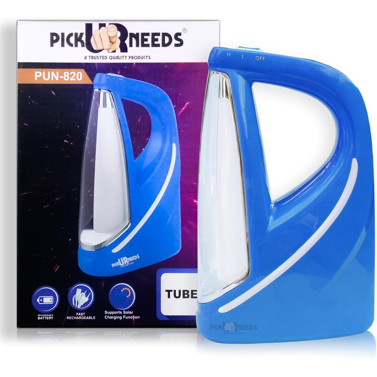 Pick Ur Needs Emergency Rechargeable LED Light Lamp Home Emergency Camping Lantern (Blue Tube)