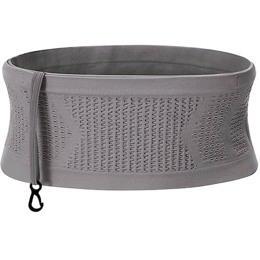 PALAY Slim Running Belt Bag with Hook Elastic Waist Bag for Keep Phone, Keys, Earbuds, Waist Bag with Large Capacity Running Waist Pack for Workouts, Exercise, Cycling, Travel, Grey