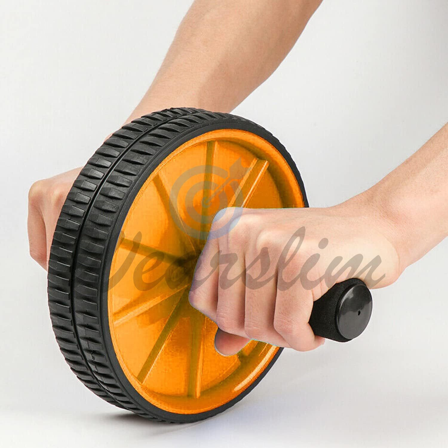Wearslim Professional Double Wheel Ab Roller with Hand Strengthener, Non-Slip Handles Abdominal Workout Wheel & Hand Grip Exerciser Adjustable Resistance 10-40 kg - Multicolor