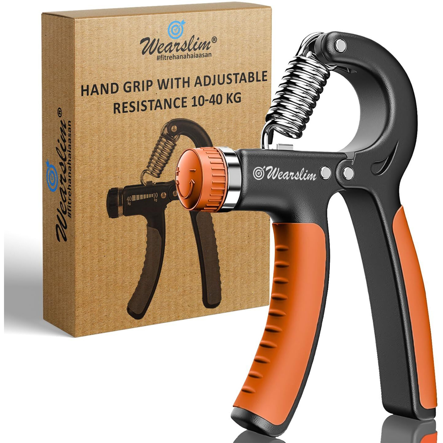 Wearslim Premium Hand Strengthener, Hand Grip Exerciser Strengthener with Adjustable Resistance 10-40 kg, Hand Exerciser for Muscle Building and Injury Recovery (Assorted)[1 Piece only]