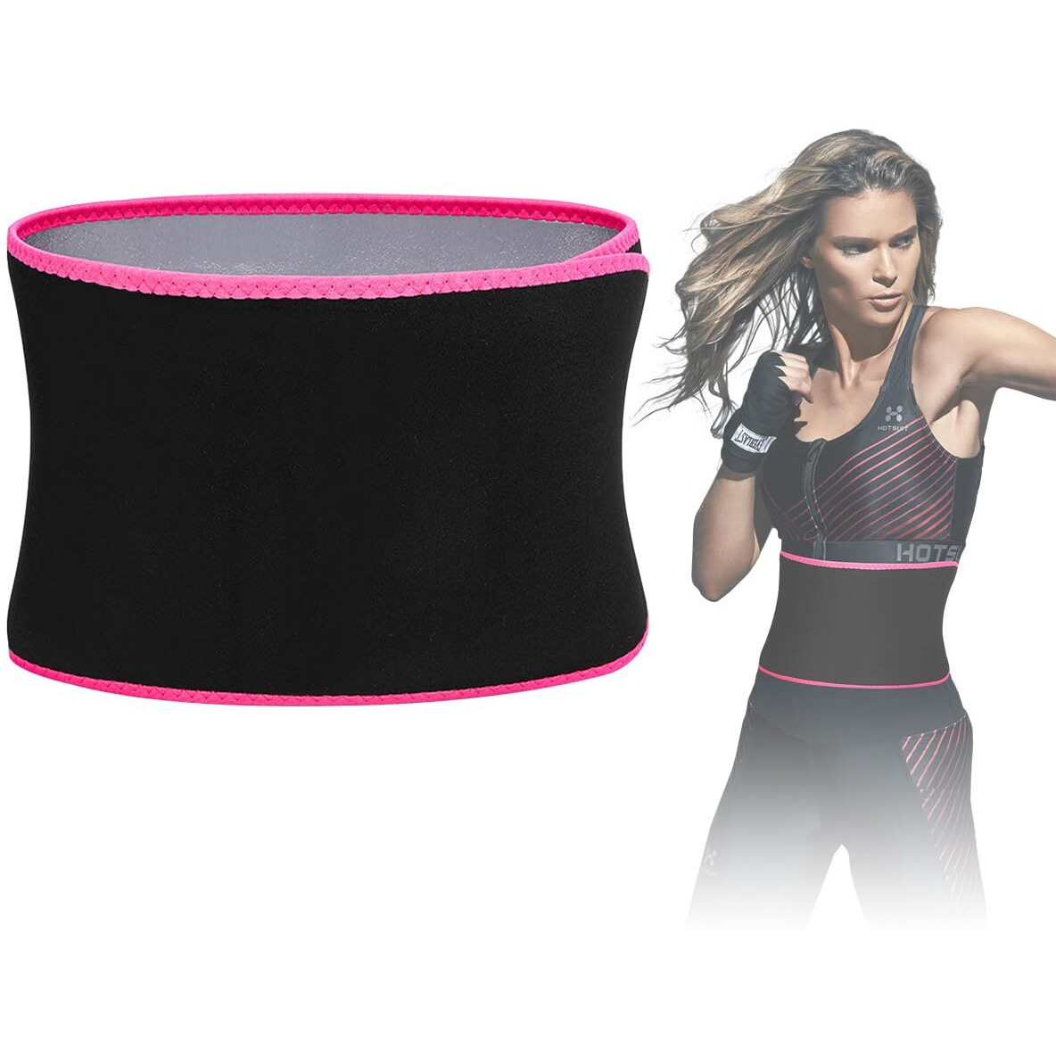 Proberos Waist Trimmer/Tummy Control Belt, Fitness Compression Waist Band Neoprene Waist Trimmer Unisex Adjustable, Waist Trainer Back and Lumbar Support Wrap with Sauna Suit Effect