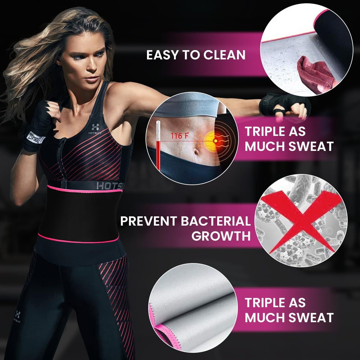 Proberos Waist Trimmer/Tummy Control Belt, Fitness Compression Waist Band Neoprene Waist Trimmer Unisex Adjustable, Waist Trainer Back and Lumbar Support Wrap with Sauna Suit Effect
