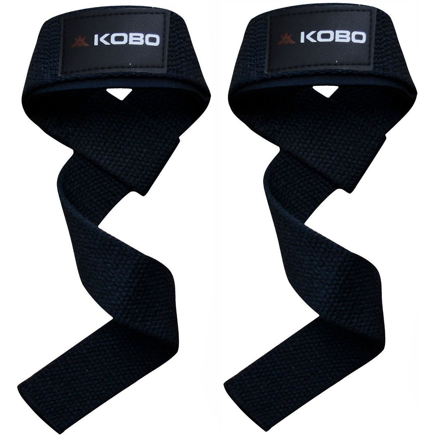 Kobo Power Training Weight Lifting Straps for Gym, Training Wrist Support Padded Straps Belt Bodybuilding Powerlifting Fitness Webbing Bar Grips