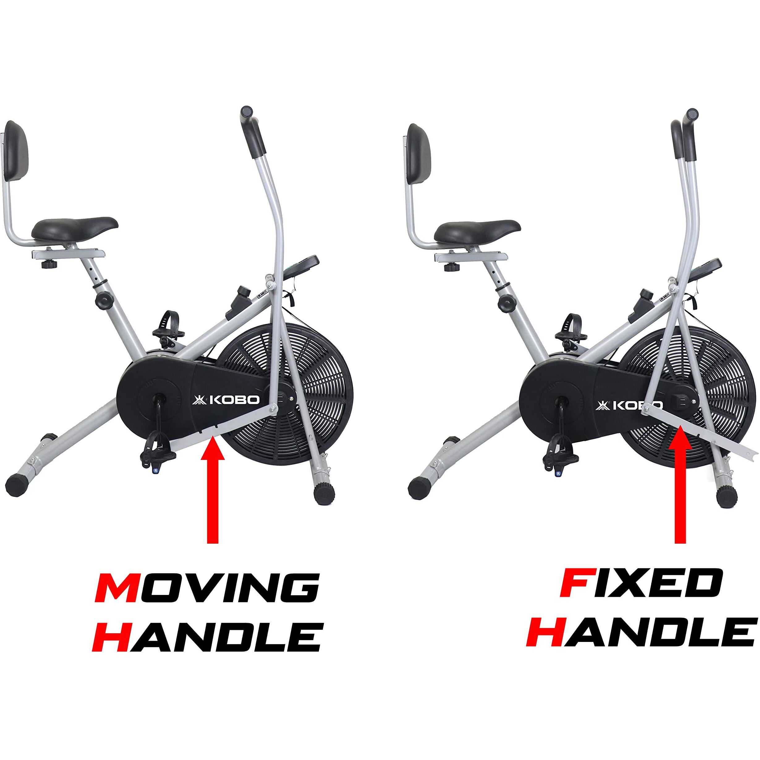 Kobo Air Bike Exercise Cycle For Home 120 Kg User Weight || Exercise Bike For Home Gym 2 in 1 with Back Rest
