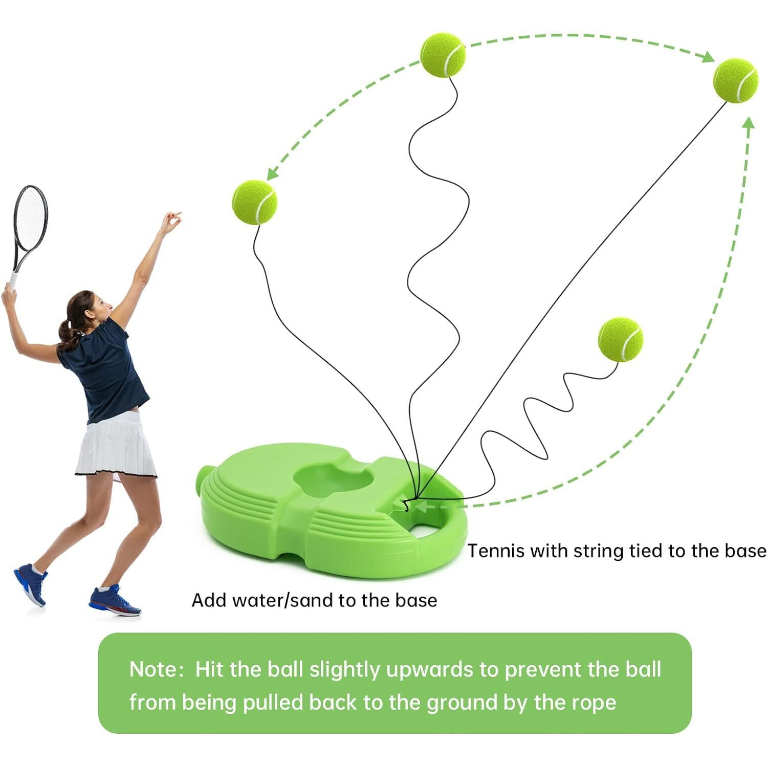 ZEVON Tennis Ball Self-Training Tool Indoor Tennis & Cricket Solo Trainer Kit with String, Rebound Ball Tennis Set for Kids, Tennis Trainer Rebound Ball Practice Equipment, (No Racket Included)