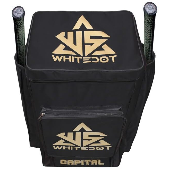 WHITEDOT SPORTS Capital Duffle Cricket Kitbag, Suitable for All Players, Black, Set of 1 Kitbag