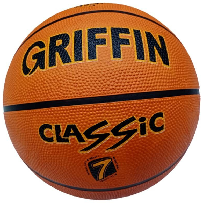 Griffin Basketball Set Full Size Basketball Ring with Basketball Brick Size 7 Rubber Made Smooth Grip Basketball Net Hoop Ring with Net & Full Size Ball (Wall Mount Basketball Hoop Ring with Net