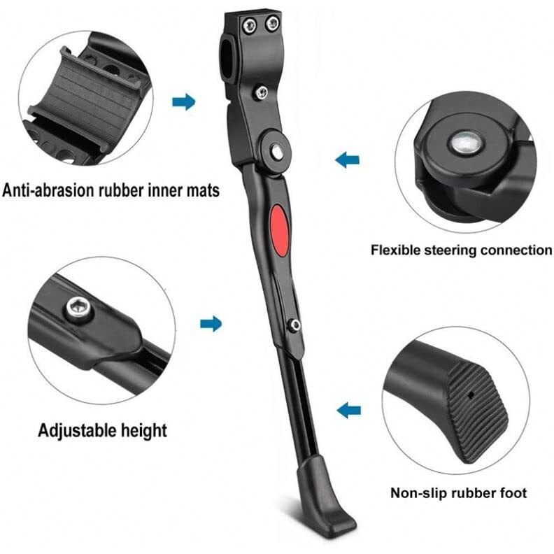 Fastped Aluminum-Alloy Side Kickstand For Road Bike Mountain Bicycle (Black)
