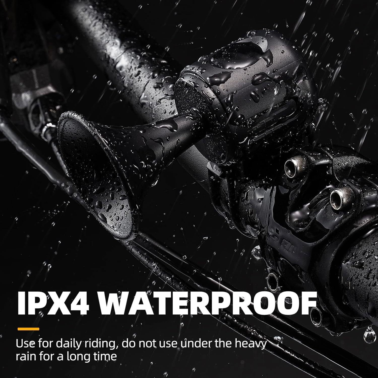 Electric Bike Horn Loud 120dB Adults Kids Bike Horn Alarm IPX4 Waterproof Electronic Bicycle Horns for Handlebars Ebike Scooter Horn (Black)