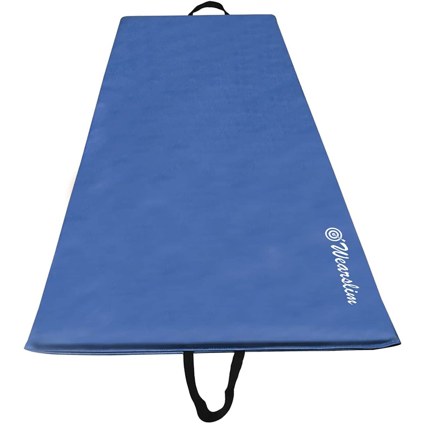 Wearslim Yoga Mat for Women, Men, Kids| Exercise Mat, Gym Mat for Home Workout| Foldable Yoga Mat, Anti-slip, Sweat Resistant, Unique Body Alignment Line System| 10mm thick Genuine Leather Yoga Mat with Carry Bag| Exercise Mat for Home, Gym, Pilates, Core Strengthening Exercise & Meditation ( 175x67 CM, Blue)