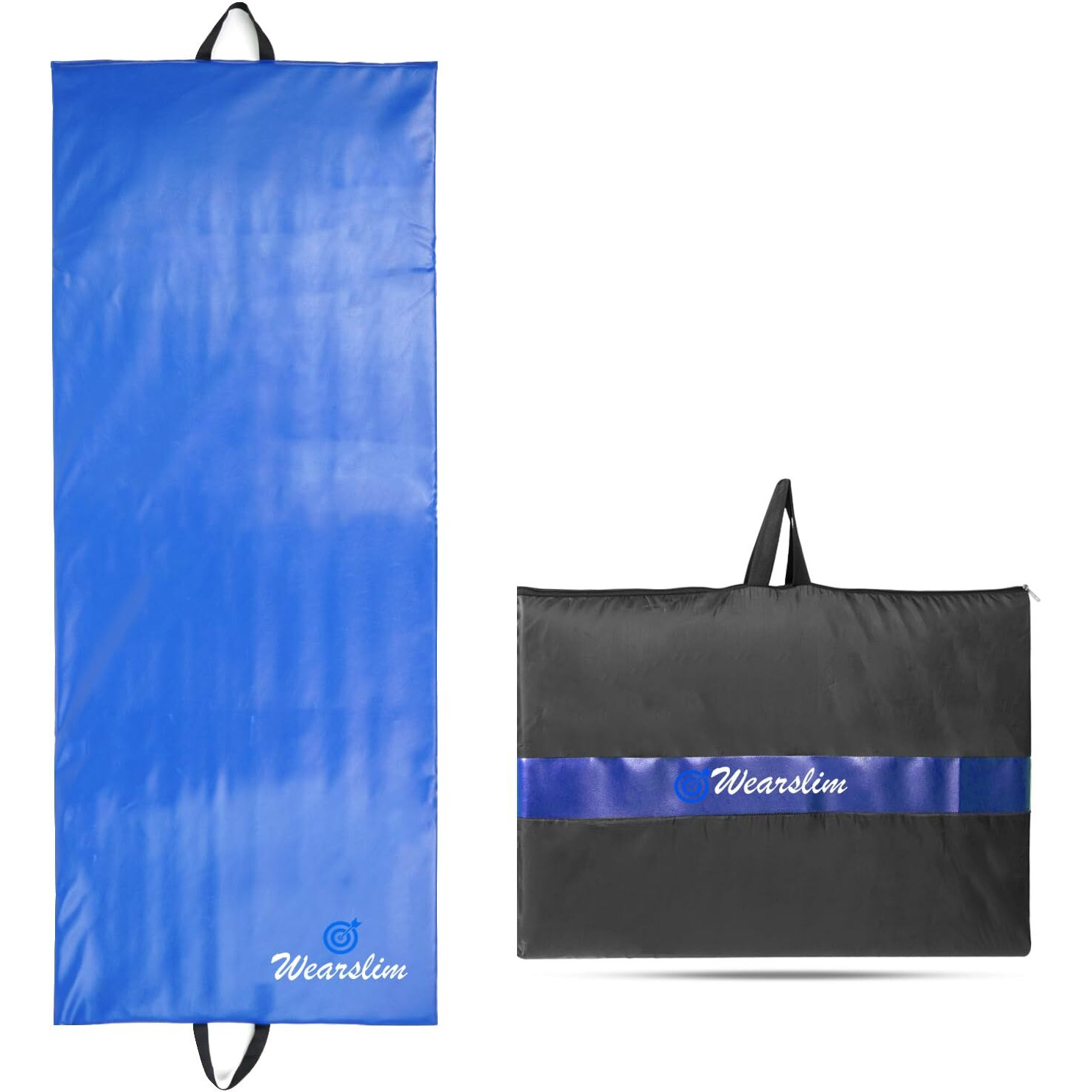 Wearslim Yoga Mat for Women, Men, Kids| Exercise Mat, Gym Mat for Home Workout| Foldable Yoga Mat, Anti-slip, Sweat Resistant, Unique Body Alignment Line System| 10mm thick Genuine Leather Yoga Mat with Carry Bag| Exercise Mat for Home, Gym, Pilates, Core Strengthening Exercise & Meditation ( 175x67 CM, Blue)
