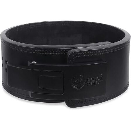 GRIFFIN GEARS Powerlifting Lever Gym Black Buckle With Black Belt Power 10MM Extreme Heavy Duty Genuine Leather Belts -Squats Deadlifts Bodybuilding Weight Lifting Power Lifting for Men (L-38 -46 )