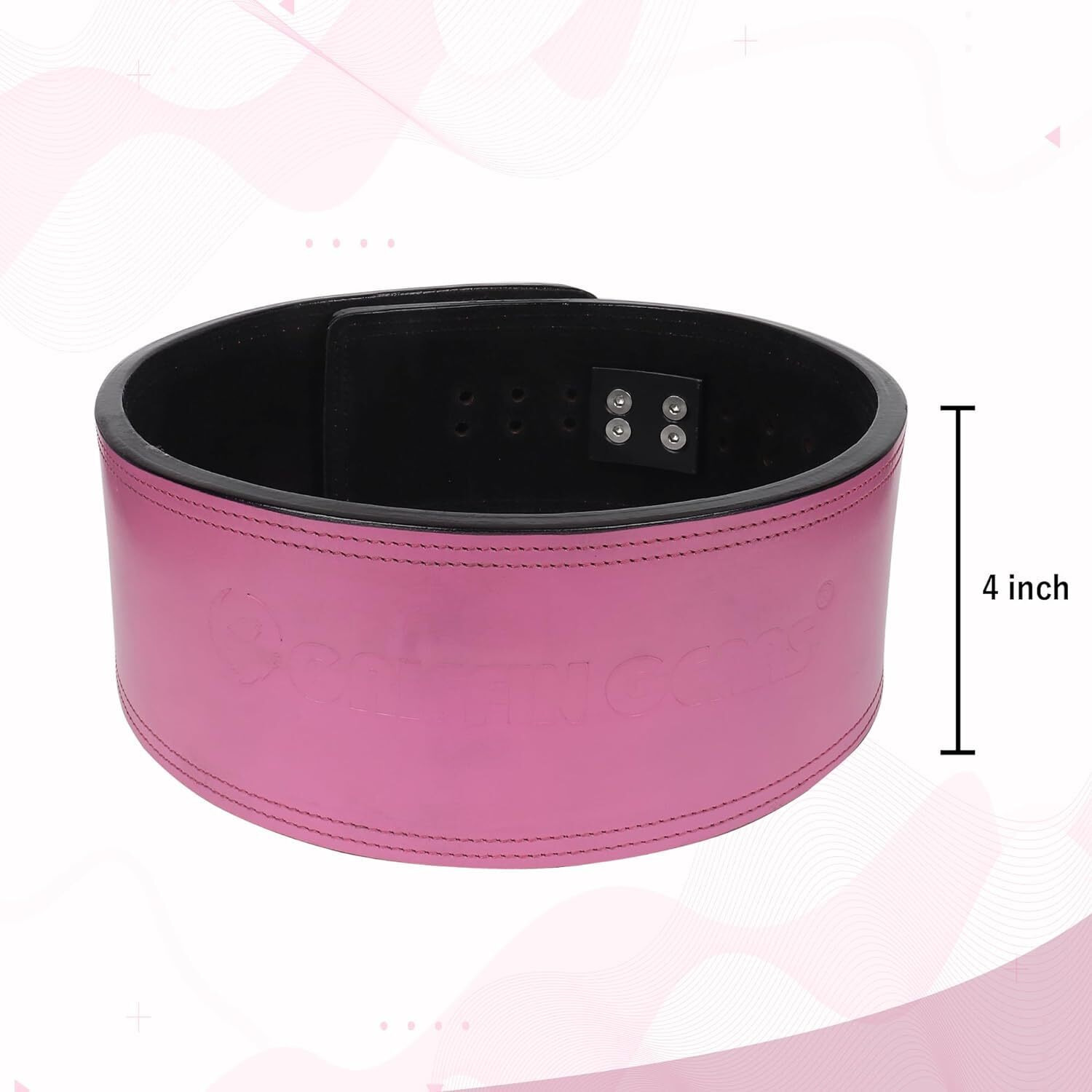 GRIFFIN GEARS Powerlifting Lever Gym Extreme Heavy Duty Genuine Leather Belts-Squats Deadlifts Bodybuilding Weight Lifting Strongman for Men (Small 26-34 Inch), 10MM Pink)