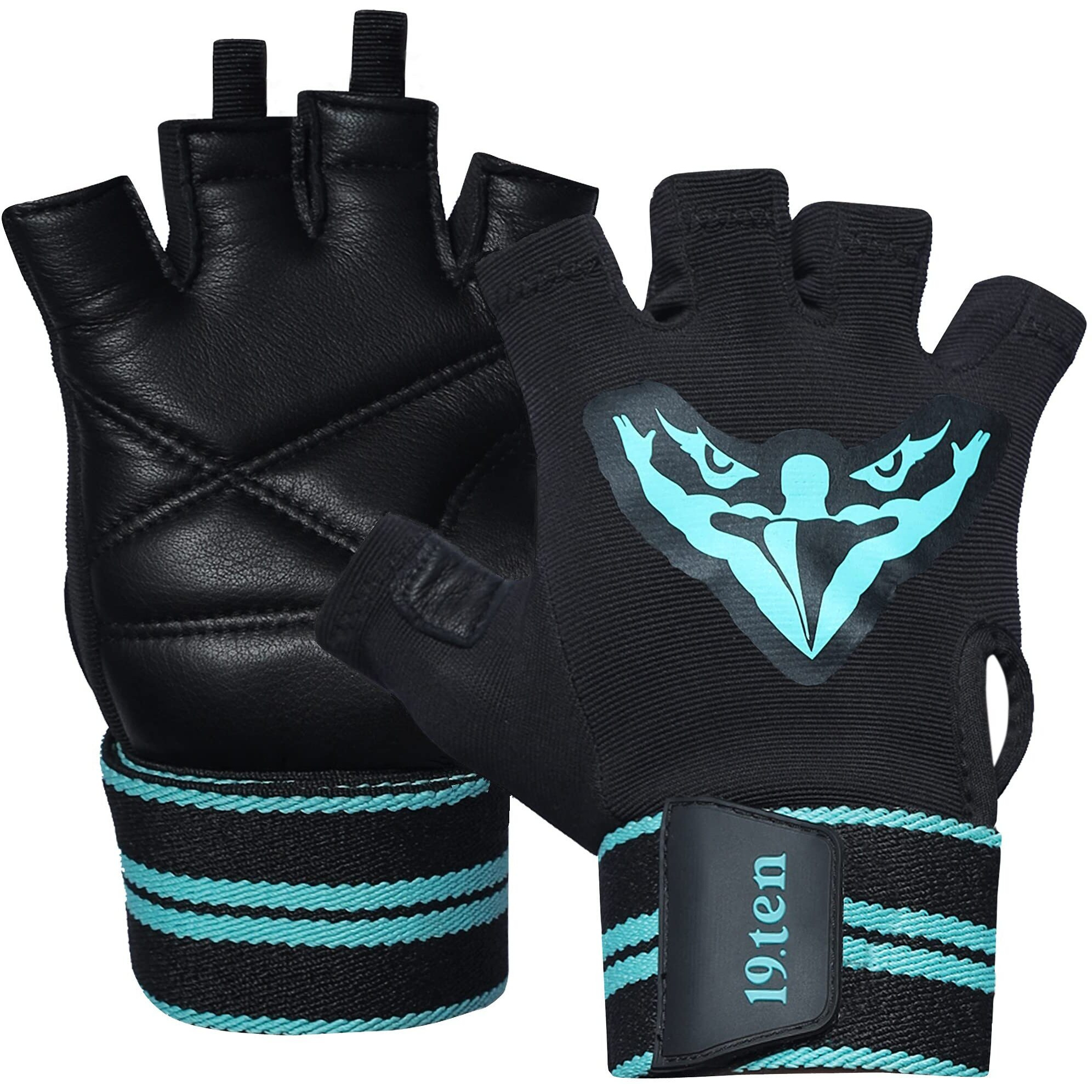 19.ten 19Ten Mucho Man From Sree Gloves For Men&Women Palm Wrist Wraps Protection Washable Leather Weightlifting Gym Fitness Exercise Workout Pull Ups Accessories (Medium,Egal Man)
