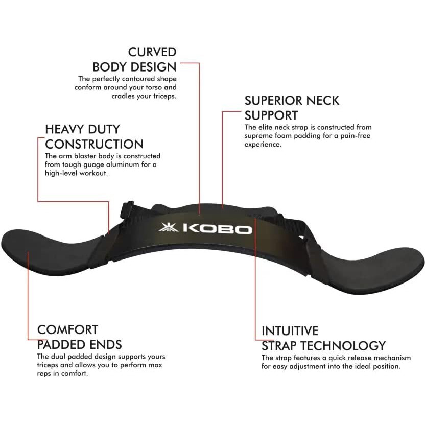 Kobo New Arm Blaster, Biceps Muscle Workout, Heavy Duty Thick Gauge, Padded for Men & Women