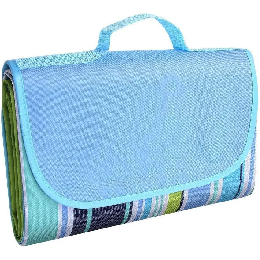 Spellwish Picnic Blanket 150 * 200 cm Portable Beach Mat Waterproof Outdoor Blanket with Handle for Camping, Beach, Travel, BBQ, Outdoor, Hiking (Blue)