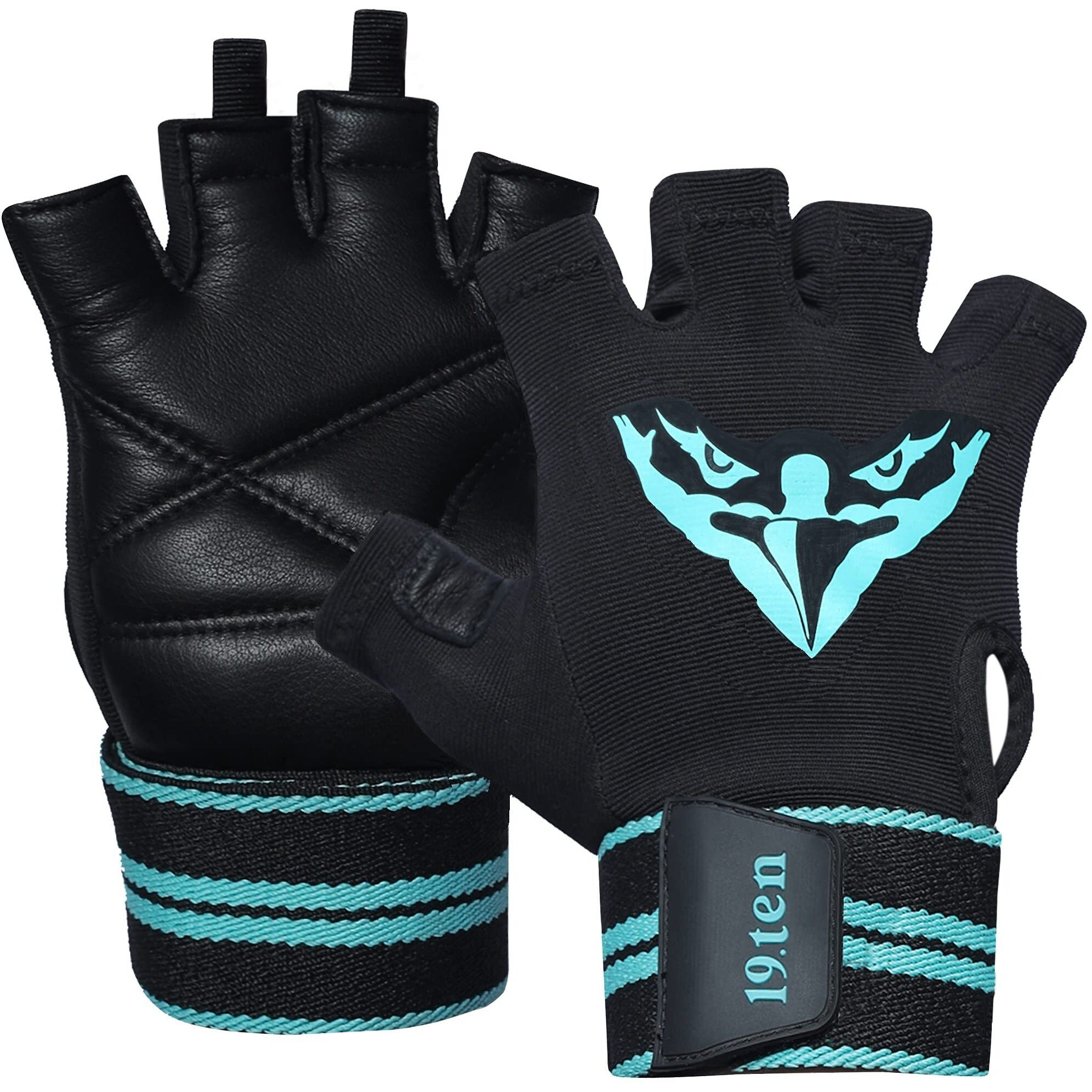 19.ten 19Ten Mucho Man From Sree Gloves For Men&Women Palm Wrist Wraps Protection Leather Weightlifting Gym Fitness Exercise Workout Pull Ups(Extra Large,Egal Man)