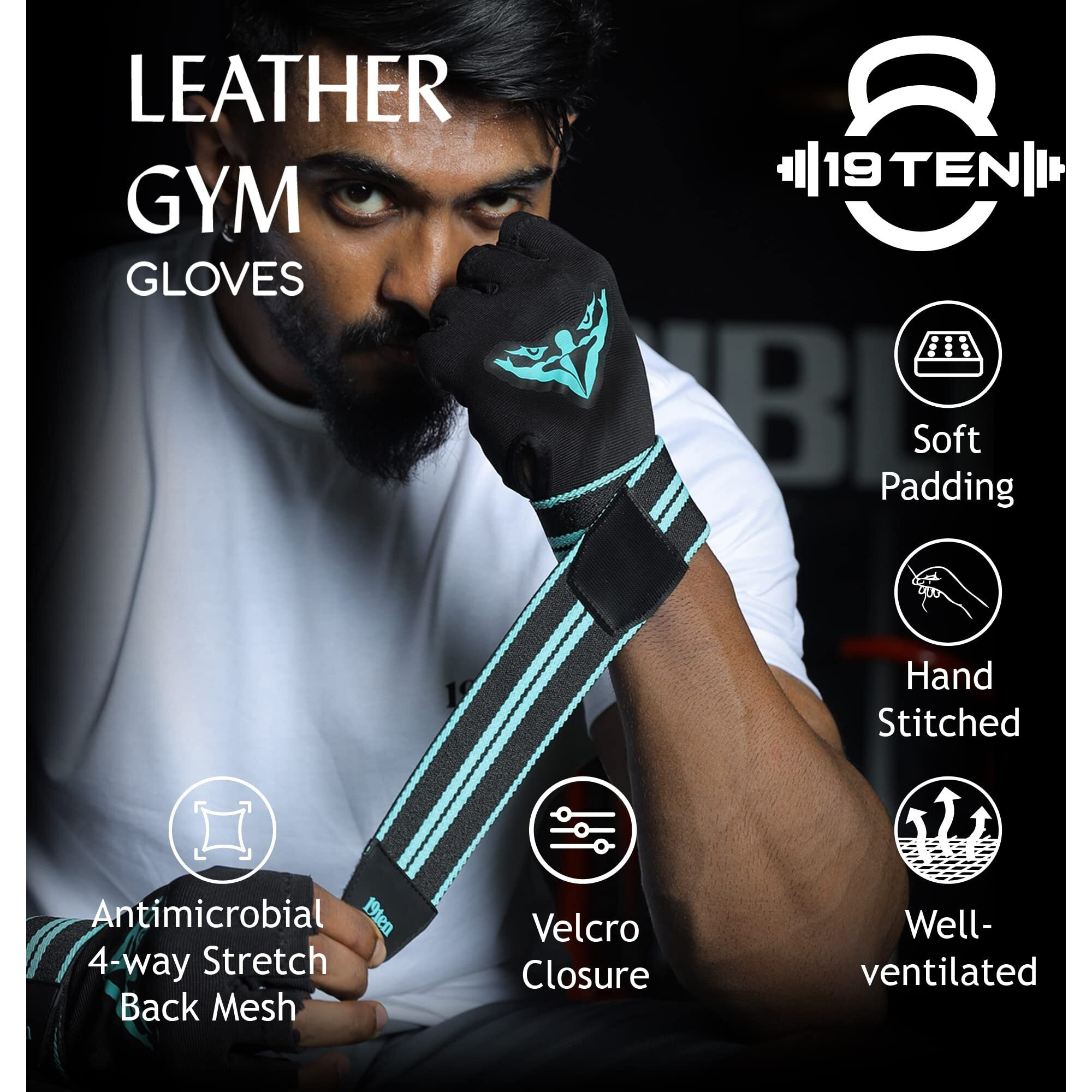 19.ten 19Ten Mucho Man From Sree Gloves For Men&Women Palm Wrist Wraps Protection Leather Weightlifting Gym Fitness Exercise Workout Pull Ups(Extra Large,Egal Man)