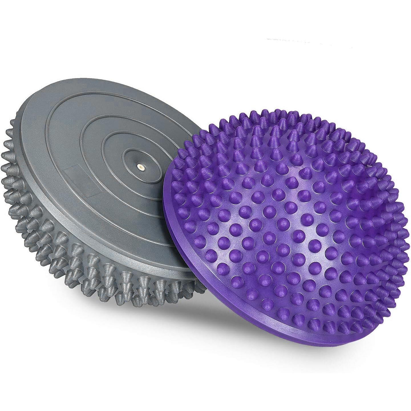 SKYFUN (LABEL) Half Sphere Balance Trainer Board Yoga Gym Half Spikey Ball, Air Dome Ball Stress Relief Deep Tissue Improve Core, Ab Strength, Foot Acupressure Inflatable Ball-Pack Of 2