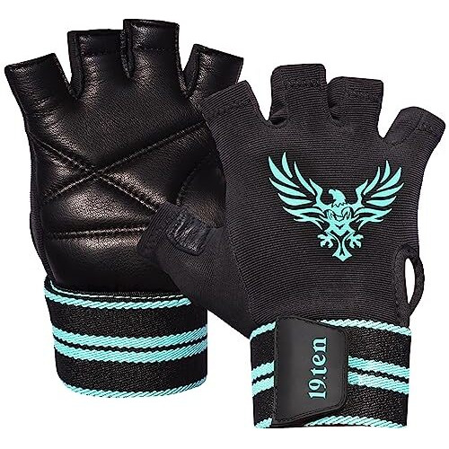 19.ten 19Ten Mucho Man from Sree Gloves for Men and Women Palm Wrist Wraps Protection Washable Leather Weightlifting Gym Fitness Exercise Workout Pull Ups Accessories (Medium, Old Egal)