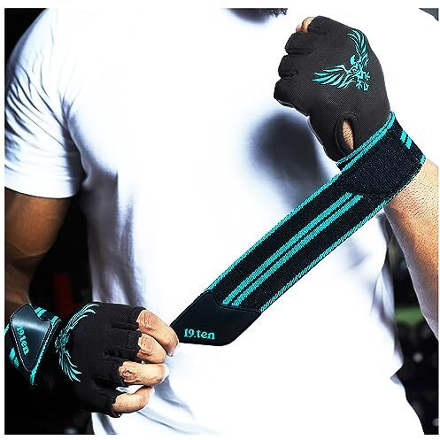 19.ten 19Ten Mucho Man from Sree Gloves for Men and Women Palm Wrist Wraps Protection Washable Leather Weightlifting Gym Fitness Exercise Workout Pull Ups Accessories (Medium, Old Egal)