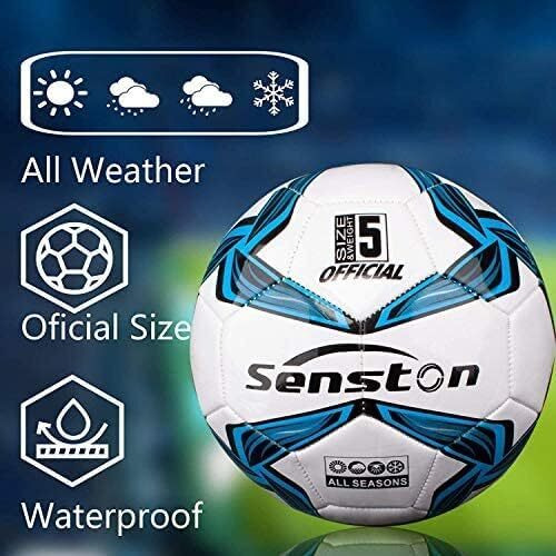 Senston Soccer Foot Ball Match Ball Official Training Football with Pump Size 5 Practice Ball for Youth