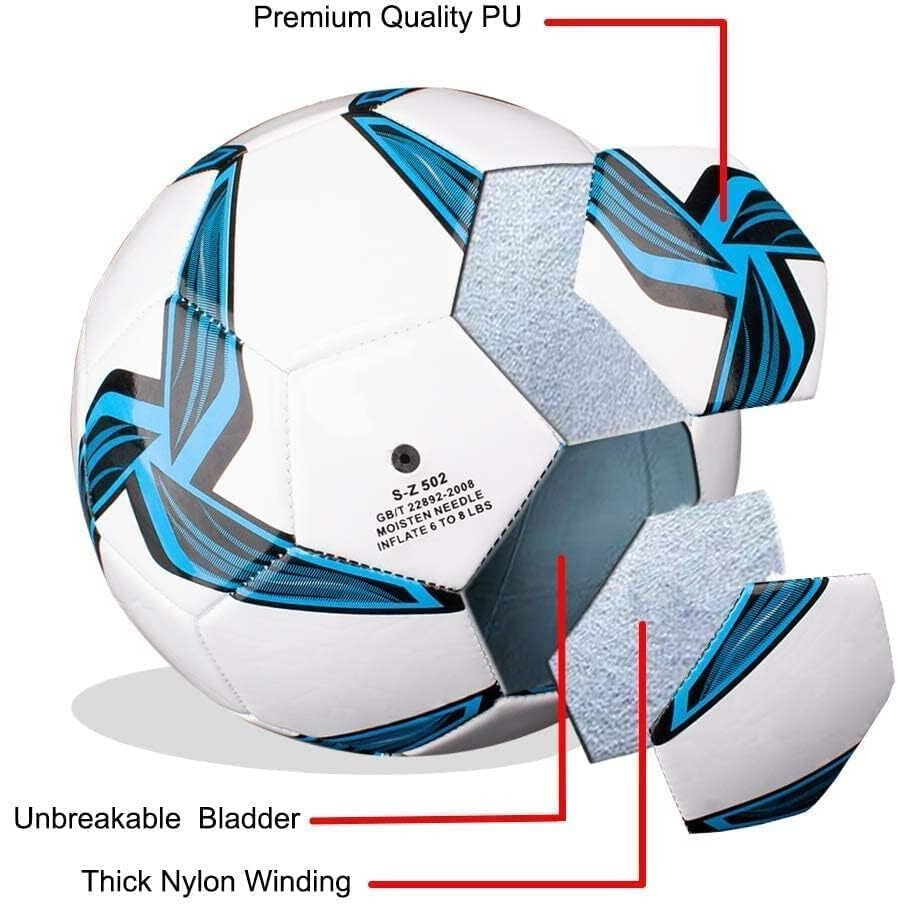 Senston Soccer Foot Ball Match Ball Official Training Football with Pump Size 5 Practice Ball for Youth