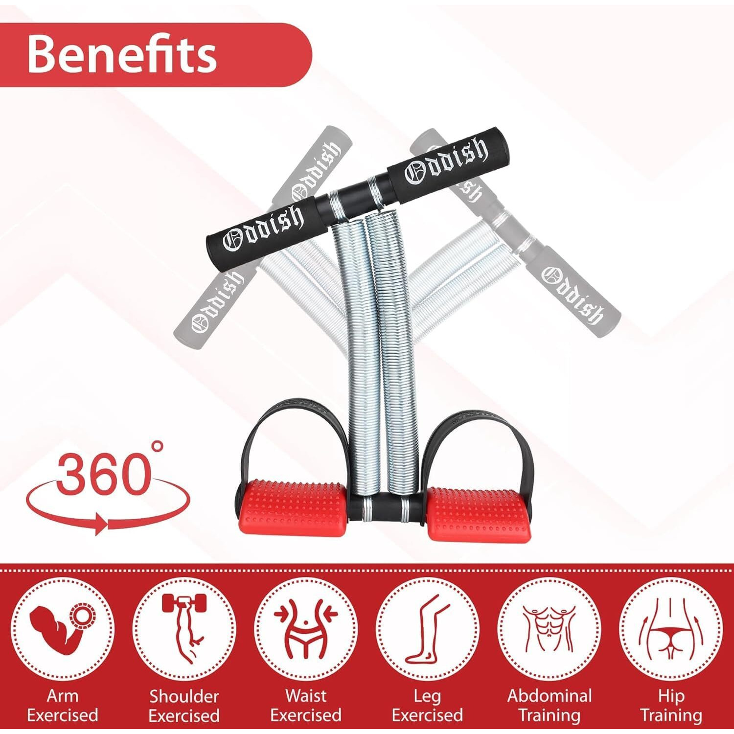ODDISH Way to Fitness Tummy Trimmer Double Spring & Push-Up Bar with Resistance Tube & Ab Roller Combo Pack  Ab Exercise Equipment for Men & Women  Home & Gym Abdominal Workout