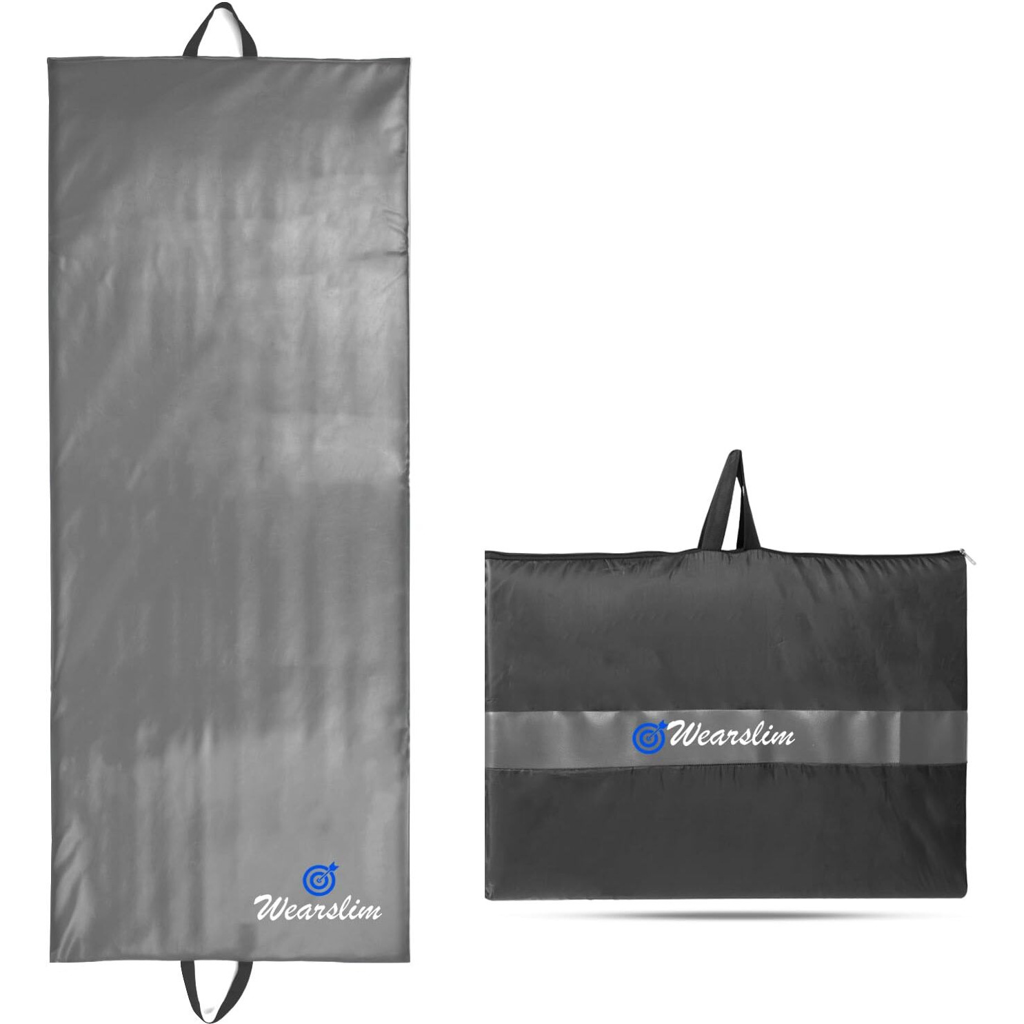 Wearslim Yoga Mat for Women, Men, Kids| Exercise Mat, Gym Mat for Home Workout| Foldable Yoga Mat, Anti-slip, Sweat Resistant, Unique Body Alignment Line System| 10mm thick PVC PU Leather Yoga Mat with Carry Bag| Exercise Mat for Home, Gym, Pilates, Core Strengthening Exercise & Meditation ( 175x67 CM, Grey)