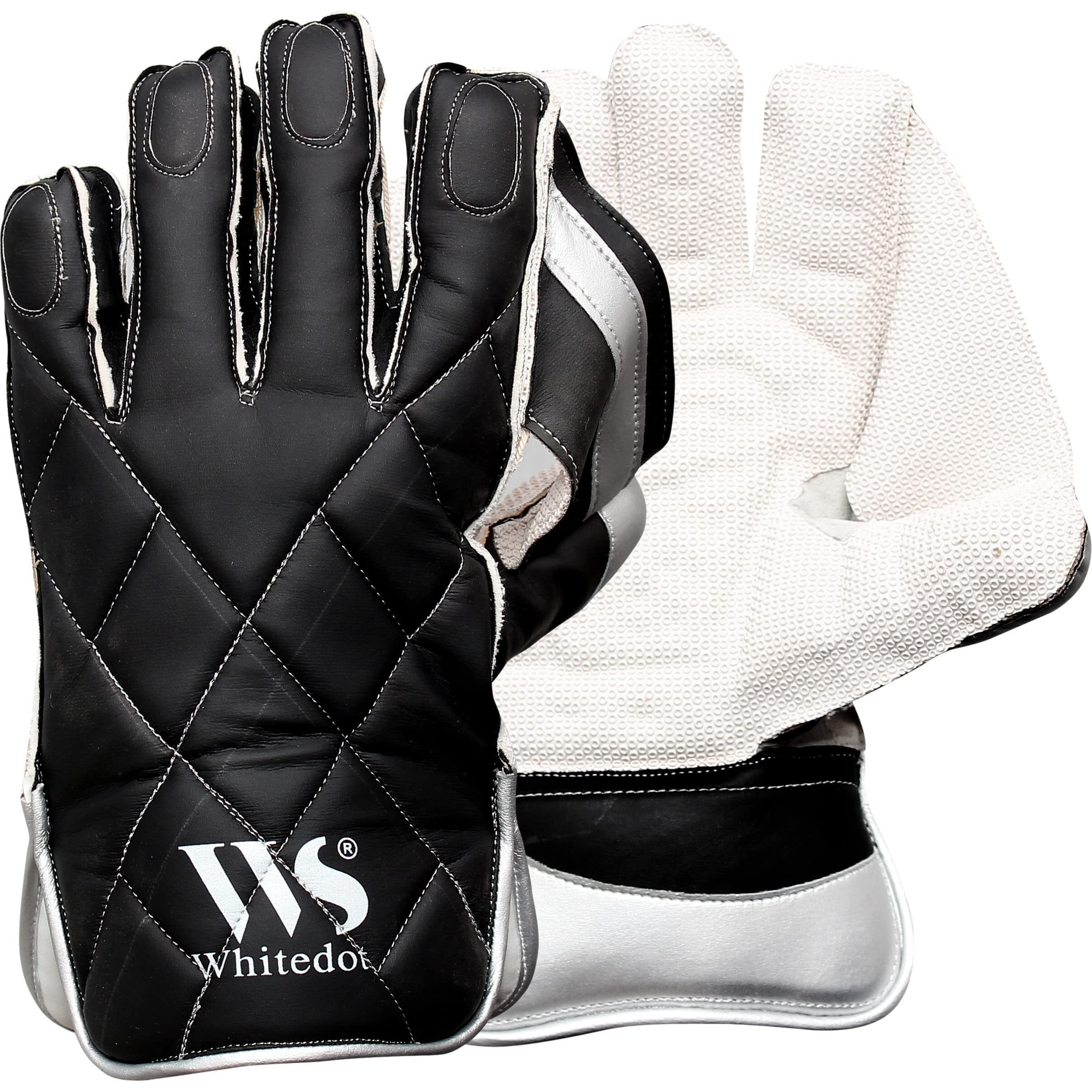 WHITEDOT SPORTS Whitedot Albatross Wicket Keeping Gloves Cricket Regular Club Inner Gloves Suitable For Youth Small (Men, White, Black) Material  Leather