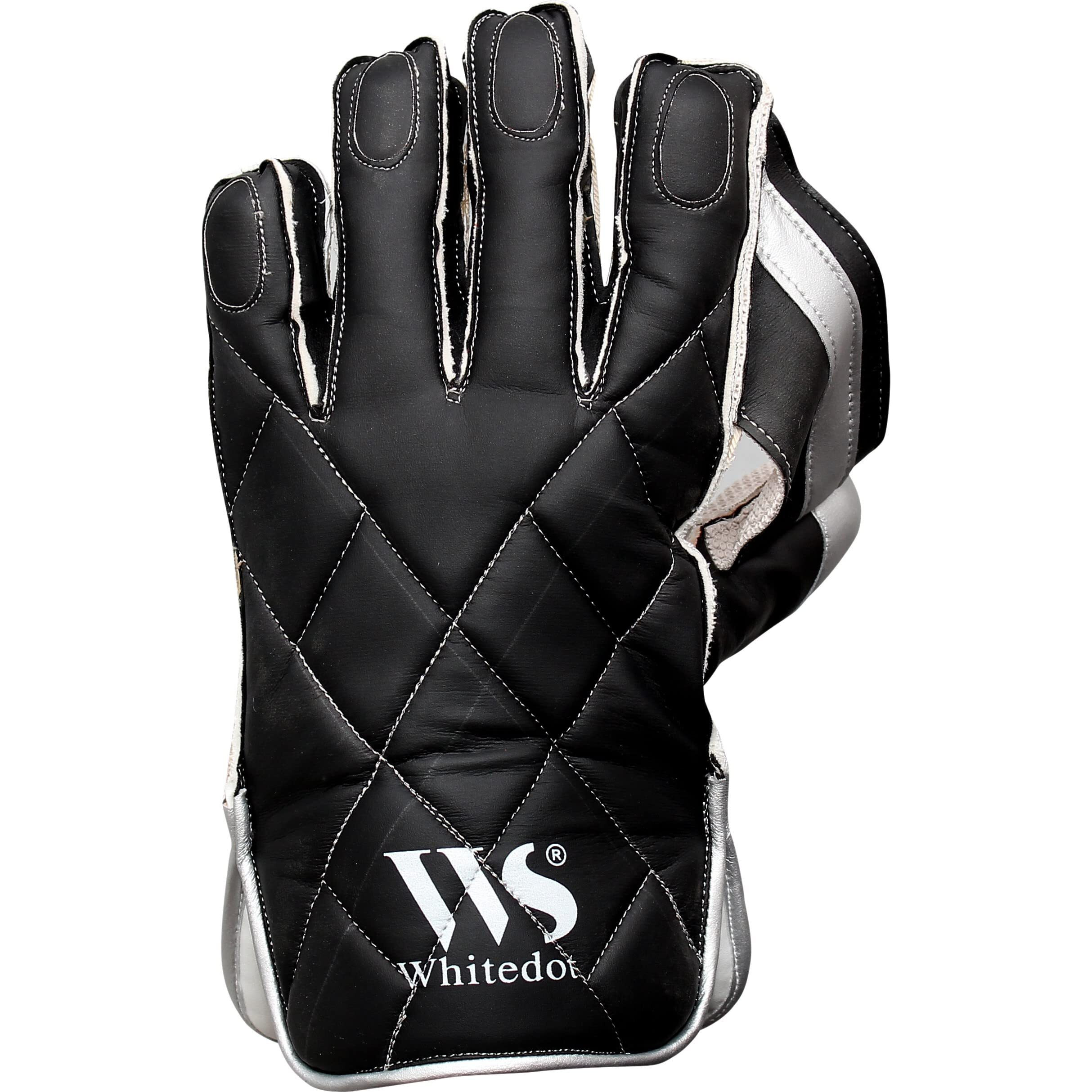 WHITEDOT SPORTS Whitedot Albatross Wicket Keeping Gloves Cricket Regular Club Inner Gloves Suitable For Youth Small (Men, White, Black) Material  Leather