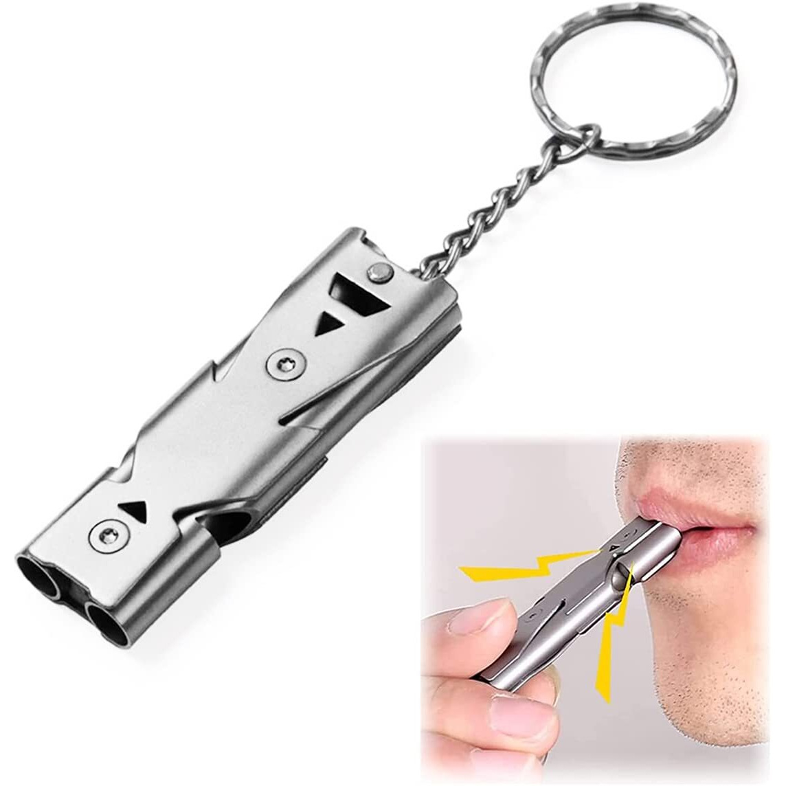 ZIBUYU Emergency Whistles Lifeguard Safety Whistle with Keychain, Kids Rescue Signaling Loud Survival Whistle for Outdoor, Hiking, Camping Hunting, Fishing Boating