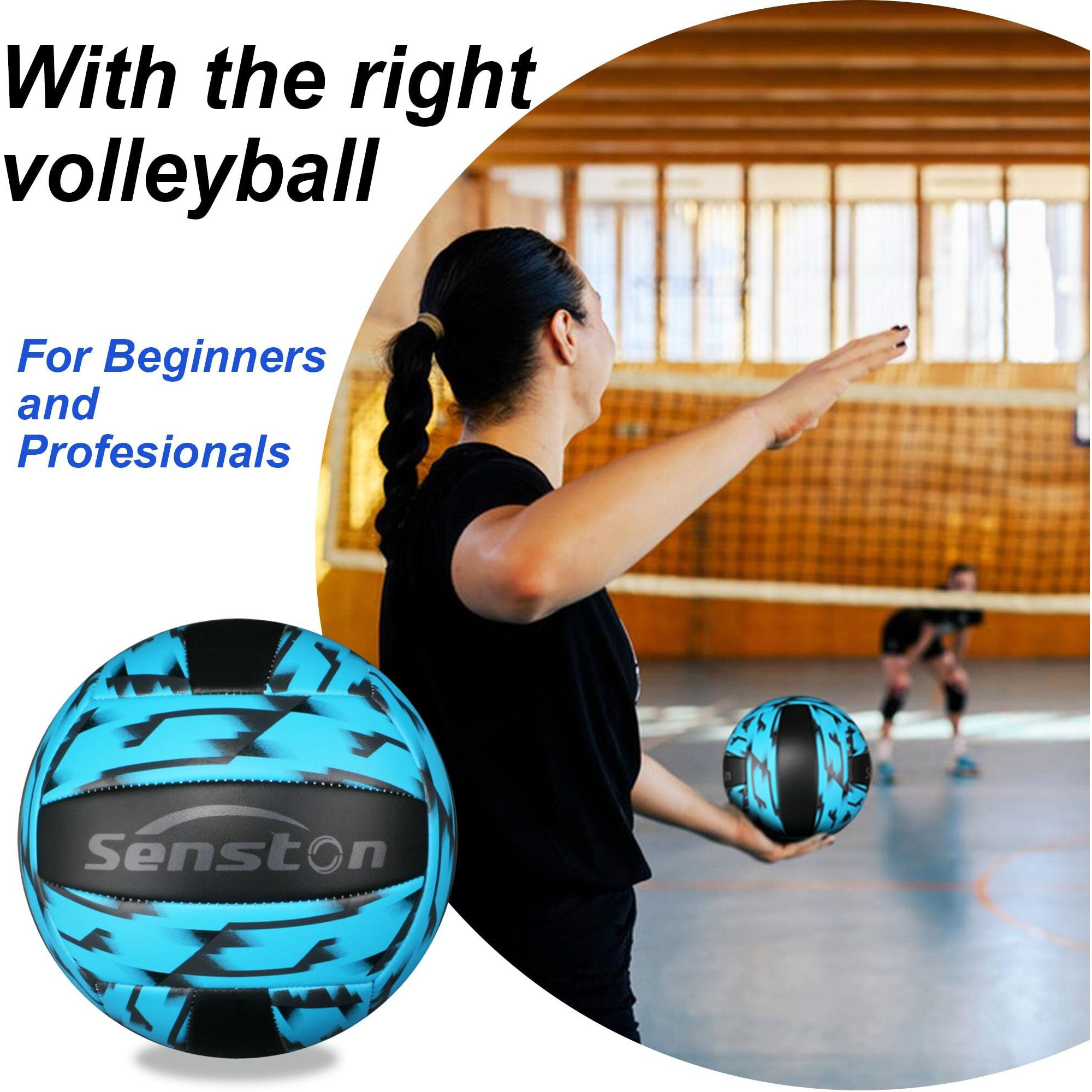 Senston Volleyball Official Size 5 - Waterproof Indoor/Outdoor Soft Volleyball for Kids Youth Adults,Beach Play, Game,Gym,Training Nylon Volleyball