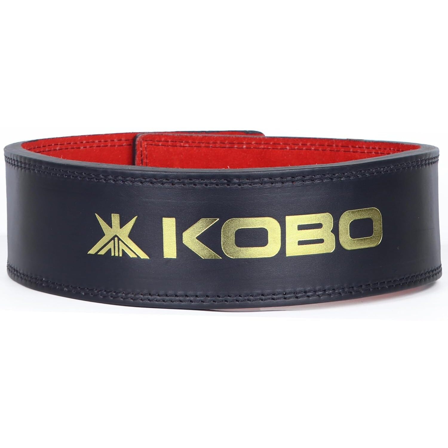 Kobo 13mm Lever Belt Weight Lifting Gym Fitness, Natural Genuine Leather, 4 Wide Back Support, 9 Adjustable Holes, Powerlifting Bodybuilding Deadlift Squat Workout Strength Training, Men Women WTB-15