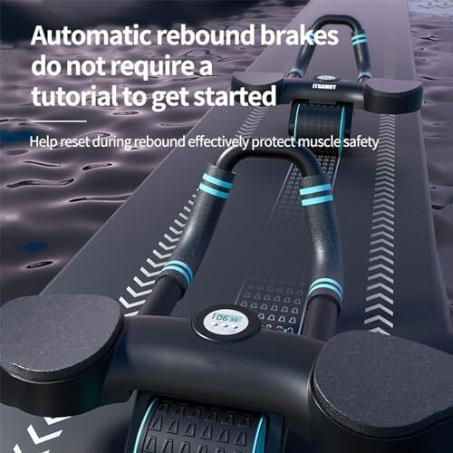 FirstFit Ab Abdominal Exercise Roller Wheel, Automatic Rebound Ab Wheel Roller for Core Workout With Elbow Support & Knee Pad Timer for Men & Women